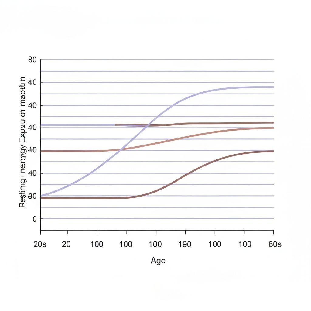 Diagram showing age-related metabolic changes